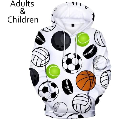 3D print Many kinds of balls Hoodies Men Women Sweatshirts Fashion Kids Hoodie Suitable 3D football soccer boys girls pullovers