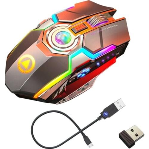 RGB Wireless Mouse Gamer Computer Mice LED Backlit 2.4G USB Receiver Rechargeable Ergonomic Gaming Mouse For PC Laptop