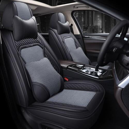 New Arrivals Full Leather Four Seasons Universal Car Cushion Seat Cushion Black Car Seat Cover