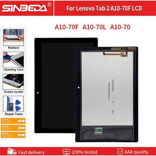 Original For Lenovo Tab 2 A10-70 2gen A10-70F A10-70L Display Panel LCD Combo Touch Screen Glass Sensor Replacement Parts