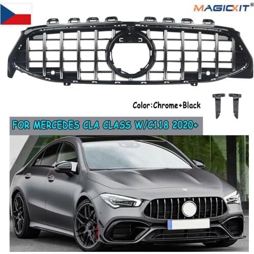 MagicKit Chrome+Black GT Sport Style Front Grille For Mercedes Benz CLA-Class W118 2020