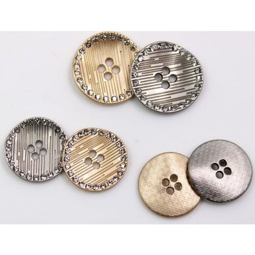 2pcs/lot Metal & Rhinestone Button Clothes Sweater Coat Decoration Suit Flat good quality Button Accessories DIY Clothing X-019