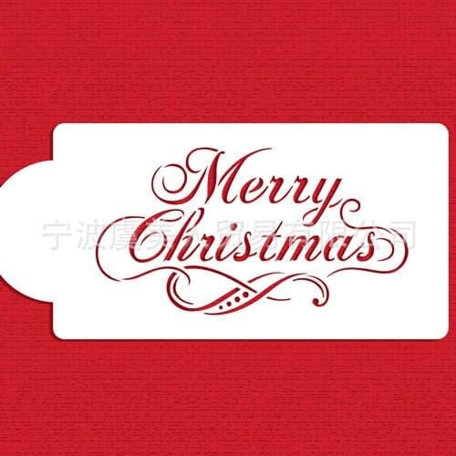 Merry Christmas Stencil Flower and leaf cake decorating tools wedding cake decoration fondant cake mold Rose Stencils