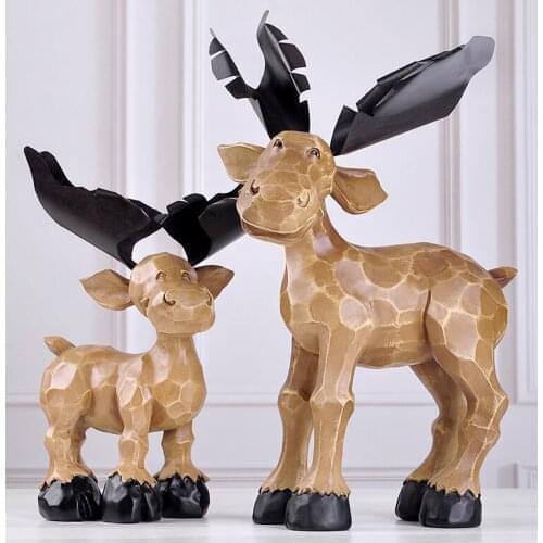 NORDIC CHRISTMAS DEER RESIN ORNAMENTS HOME LIVINGROOM FURNISHINGS CRAFTS OFFICE TV CABINET DECORATION ACCESSORIES WEDDING GIFTS