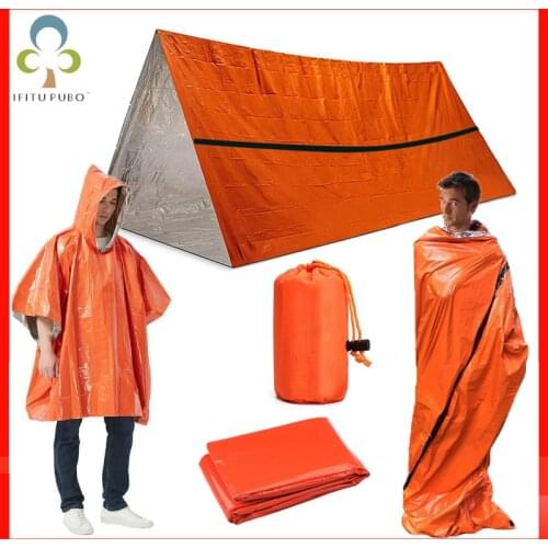 1/2pcs Emergency Sleeping Bag Raincoat First Aid Thermal Waterproof For Outdoor Survival Camping Hiking Camp Sleeping Gears ZXH