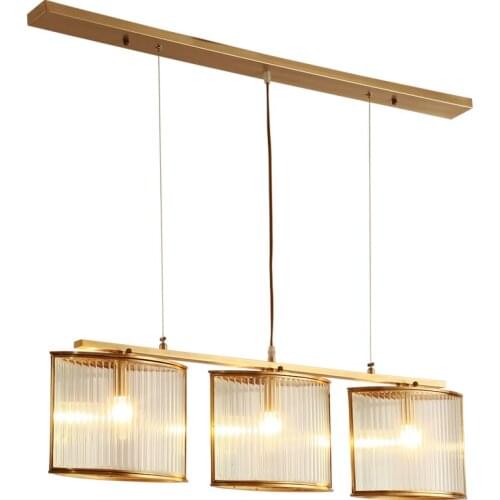 3 lights glass brass copper pendant hanging lamps restaurant lighting fixtures for home decor dining room bedroom light fitting