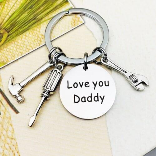 Super Dad Keychain Tool Pendant Stainless Steel Key Ring Mens Gift Fathers Day Series Love You Daddy Keychain Gift Llaveros