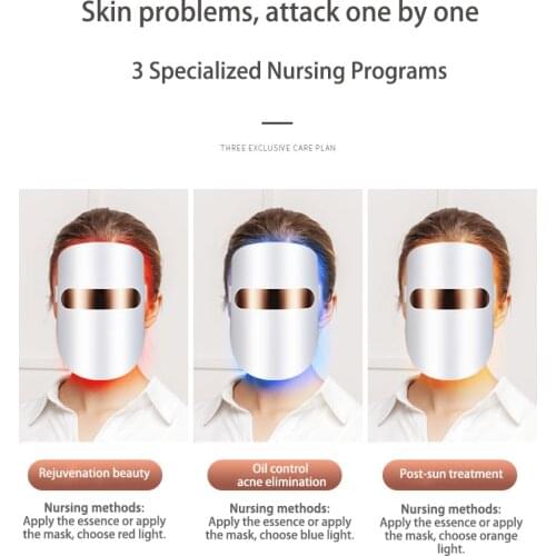 LED Facial Mask Purge Photon LED Mask Belleza Facial Skin Rejuvenation Masque Face light Therapy Wrinkle Acne Beauty Skin Tool