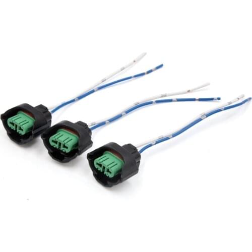 Uxcell 3Pcs H11 H8 Female Wiring Harness Socket Connector for Car Headlight Fog Light