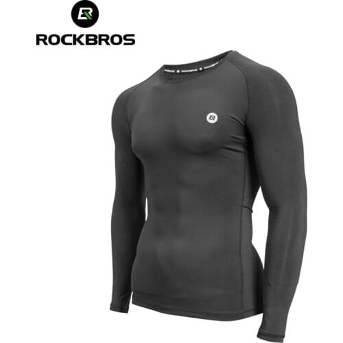 ROCKBROS Cycling Base Layer Long Sleeve Warm Bike Underwear Fleece Sports Bike Shirt Keep Warm Racing Bicycle Shirt