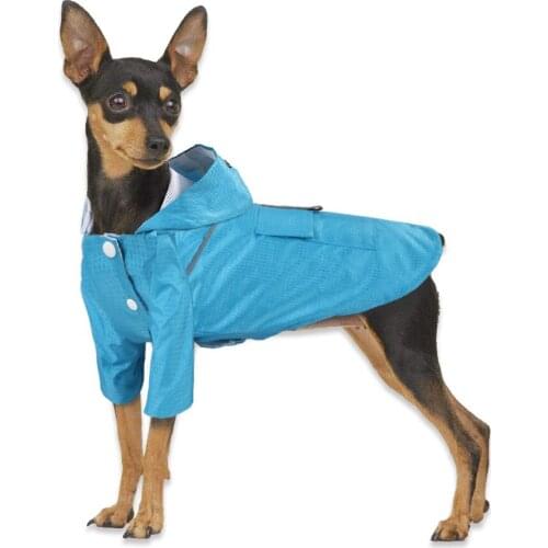 Dog Waterproof Raincoat Jumpsuit Reflective Raincoat Double Windproof Dog Outdoor Clothes Jacket Small And Medium-Sized Dog