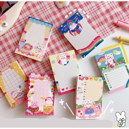 Yisuremia Kawaii Cute Memo Pads Grid Planner Note Paper Message Cartoon Daily To Do It List Notepad Office School Stationery NEW