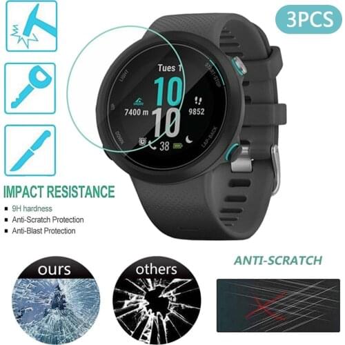 3PCS Screen Protector For Garmin swim 2 Watch Tempered Glass Ultra Bumper Clear Film Replacement Screen Protective Cover 20Jan