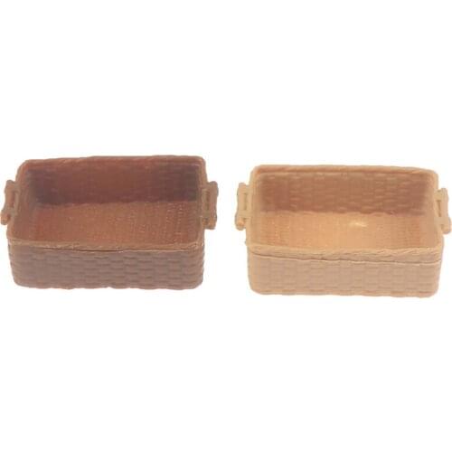 1/12 Mini Dollhouse Miniature Resin Food Storage Basket Model Accessories Toys