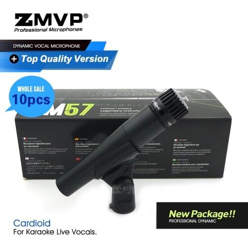 10pcs Grade A New Package!! SM57LC Professional Performance Dynamic Instrument Wired Microphone For Karaoke Live Vocal Drum Bass