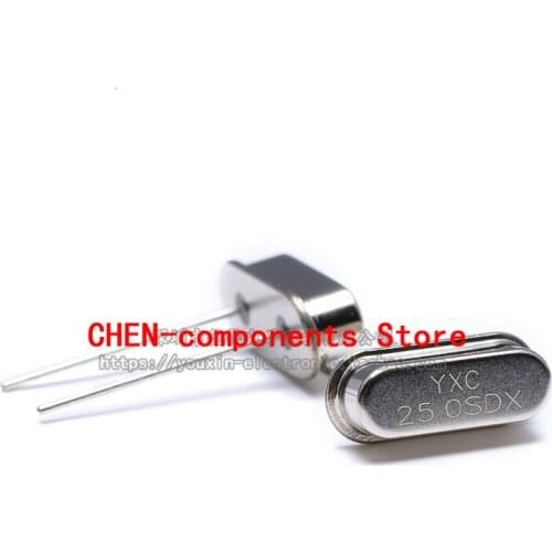 10pcs in-line passive crystal oscillator/HC-49US 25MHz 20ppm 20PF X49SD25MSD2SC