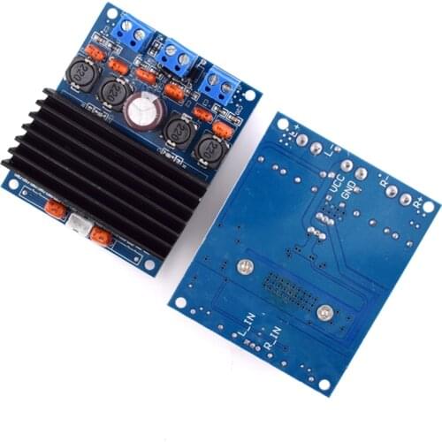 2 x 50W TDA7492 Class D High-Power Digital Amplifier Board Amp W/ Radiator Amplifier Module