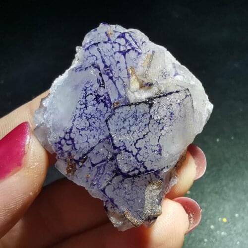 33gRare natural purple edged Fluorite Crystal quartz mineral specimen rock protogem halo energy healing crystal