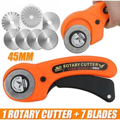 45mm Rotary Cutter Leather Craft Cutting Tool Set Fabric Cutter Circular Blade DIY Patchwork Sewing Quilting Fit Olfa Cut