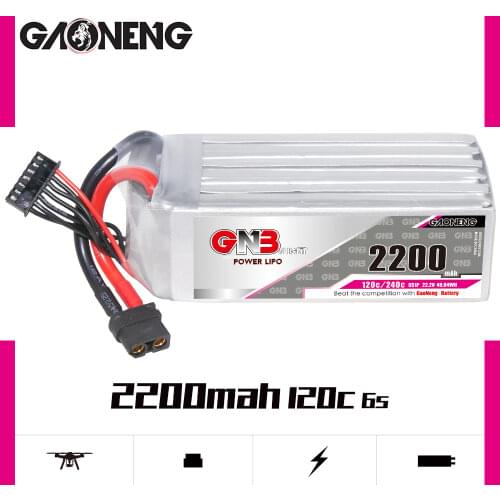 Gaoneng GNB 2200mAh 6S1P 22.2V 110C/220C Lipo Battery With XT60 Plug For FPV Drone Quadcopter Helicopter Parts