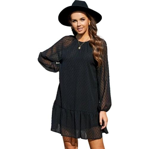 Black Lace Star Jacquard Ruffle Mini Outfits