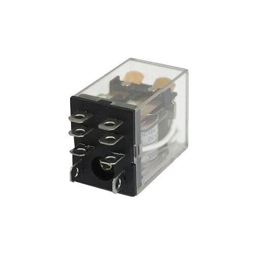 JQX-13F LY2 DC 12V Coil 8-Pin DPDT Green LED Electromagnetic Relay Free Shipping