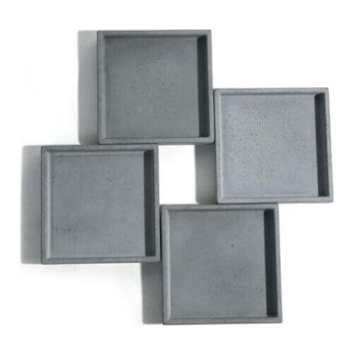 Square Cement plate silicone molds fruit plates water concrete dish handmade mold craft design plate mold