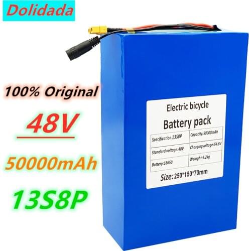 48V 50Ah 48V 50000mAhbattery 18650 13S8P Lithium Battery Pack 1000W electric bicycle battery Built in 50A BMS