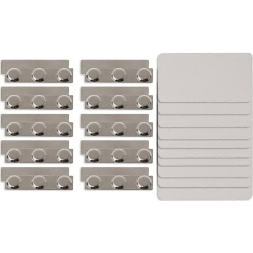 10Pcs DIY Sublimation Blanks Magnetic Business Name Tag for Heat Transfer Printable Name Label Magnetic ID Name Tags Kit