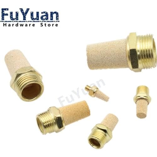Copper fitting M5 1/8" 1/4" 3/8" 1/2" Pneumatic Brass Exhaust Muffler Pneumatic Silencers Fitting Noise Filter Reducer Connector