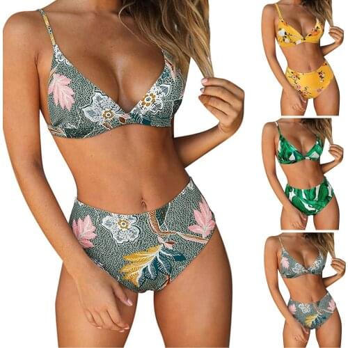 Bikini Micro Swimwear Women Print High Cut Swimming Bathing Suit High Waist Biquini Set Sexy Swimsuit Femme Brazilian Bikini