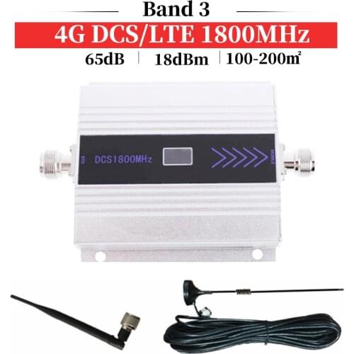 Mini 4G LTE signal enhancement repeater 1800Mhz mobile phone cellular DCS1800 mobile phone LCD display + suction cup antenna eas