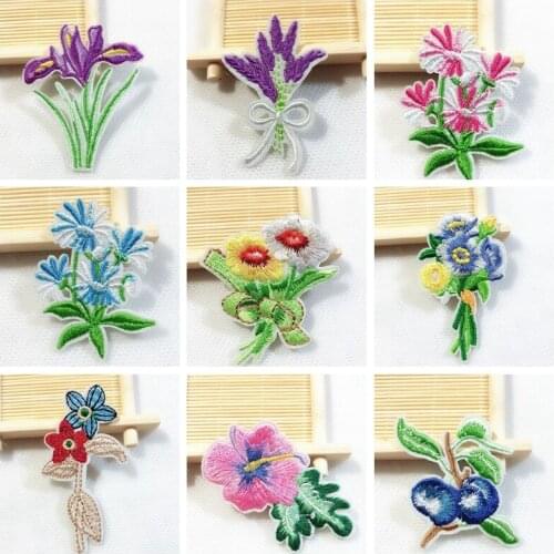 Cartoon Small Flowers Plants Embroidery For Clothing Patch Decals All-match DIY Jeans Repair Decoration Appliques Accessories