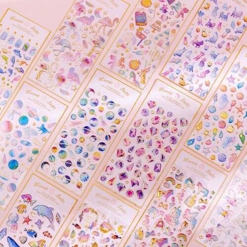 3D Magic Planet Crystal Dream Stickers Craft Cute Kawaii Stickers Scrapbooking DIY Diary Album Stick Label Stationery