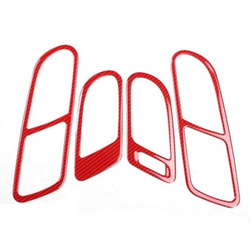 4pcs/set Car Interior Door Handle Frame Stickers For Volkswagen Tiguan 2010-2017 LHD Car Styling Accessories