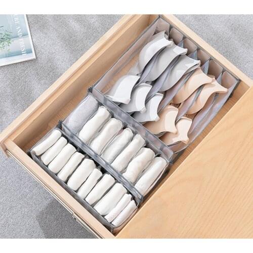 Dormitory Home Closet Organizer For Socks Separated Underwear Storage Box 6/7/11 Grids Bra Organizer Foldable Drawer Organizer