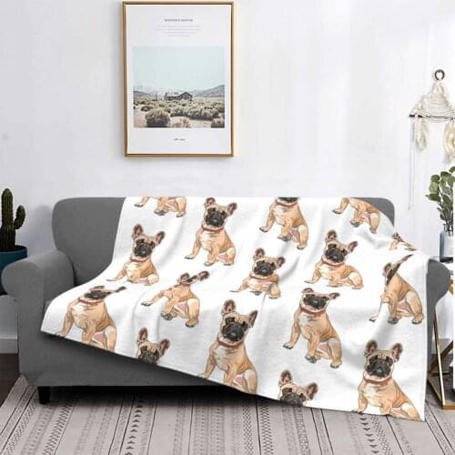 Dog French Bulldog Breed Blankets Velvet Spring/Autumn Friend Animal Super Soft Throw Blanket for Sofa