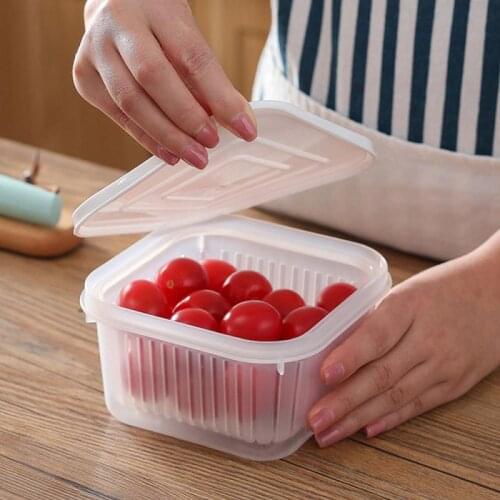 Creative Refrigerator Drain Sealed Box New Plastic Storage Container Refrigerator Organizer Round Ginger Garlic Onion Case