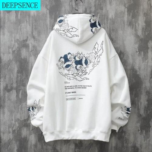 2021 Fall/winter Lion Dance Hoodie Mens Chinese Style Casual Fashion Top New Harajuku Loose Variety Mens Hoodie