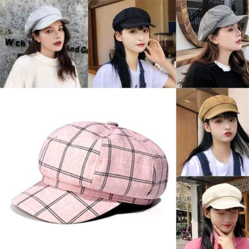 Women Fashion Cotton Octagonal Cap Painter Cap Retro Literary Hats Newsboy Cap Autumn Winter Ladies Casual Beret Hat Chapeau
