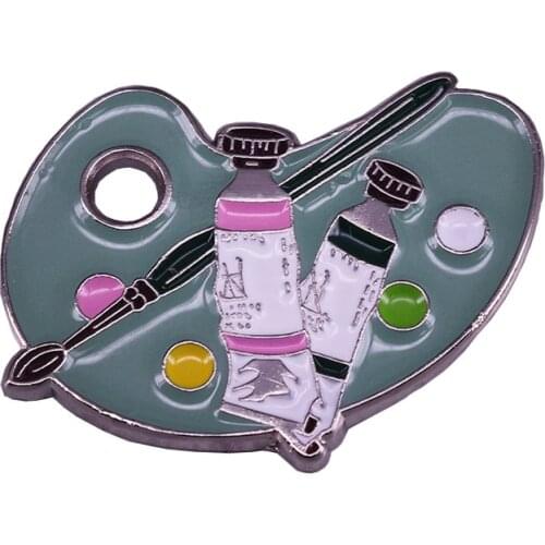 Watercolor color palette enamel pin a great gift for artist or painter