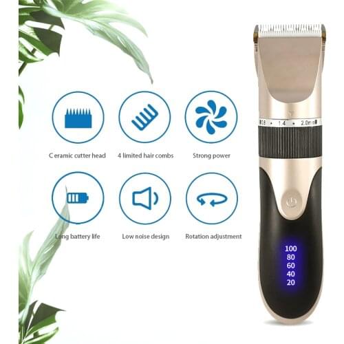 Hair Clipper Home Professional Trimmer Digital USB Rechargeable for Men Cutter Cordless Barber Machine Haircut Ceramic Blade