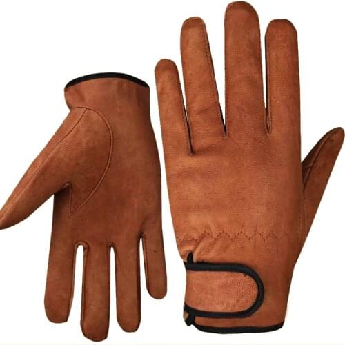 Sheepskin Sports Gloves Daily Leisure Work Hand Protective Warterproof Durable and Soft Cow Grain Leather Gloves Mens And Womens