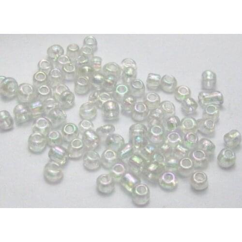 5000 Glass Seed Beads 2mm Transparent Luster AB White + Storage Box