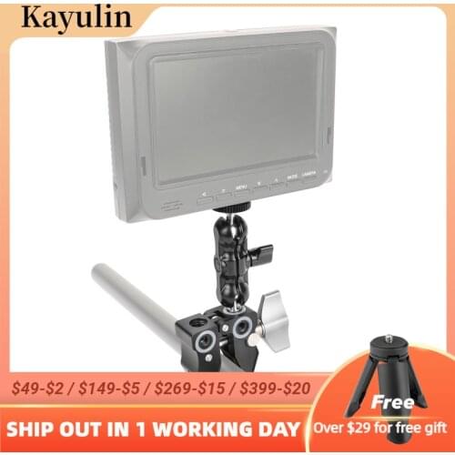 Kayulin Super Clamp Crab Pliers Clip Bracket With 1/4 Screw Double Ball Head Mount For DSLR Camera LCD/DV Monitor Video Light