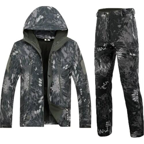 Tactical Military Jackets Set Waterproof Windproof Army Clothes Suit Shark Skin Soft Shell Camouflage Uniform Combat Hunting Set