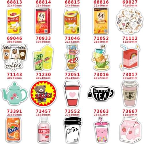 DIY Craft Supplies Sewing Accessories Cartoon Drinks Printed Planar Resins Mold 30 Pieces. PR-68813