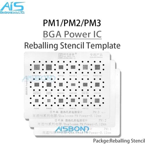 BGA Reballing Stencil Template For Qualcomm PM Power ic PM8917 PMI8937 PM8937 PM7150 PM6125 PM8150 PM8952 PMI8952 PM8998 PM660