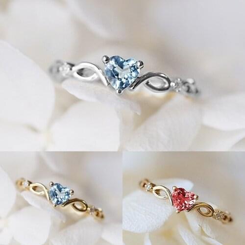 USTAR Heart CZ crystals Midi Rings for Women Fashion Jewelry gold/ Wedding engagement rings female Bague Mujer Accessories