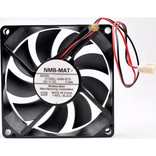 3106KL-04W-B70 8cm 80mm fan 80x80x15mm DC12V 0.34A 4200rpm 2 wires 2pin double ball bearings large air volume cooling fan